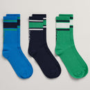 Sport 3 Pack Socks - Mid Green