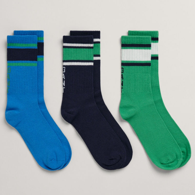 Sport 3 Pack Socks - Mid Green
