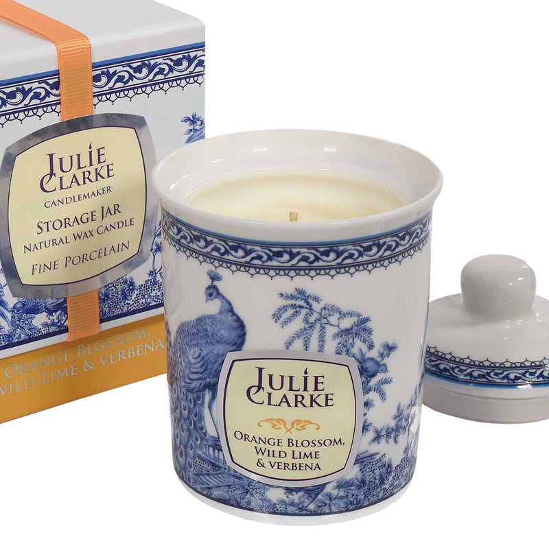 Blue Peacock Candle - Orange, Lime & Verbena