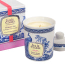 Blue Peacock Candle - White Roses & Gardenia