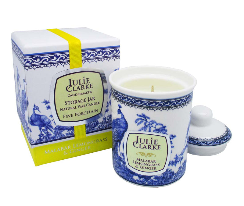 Blue Peacock Candle - Malabar Lemongrass & Ginger