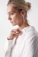 Satin Feel Shirt - Beige