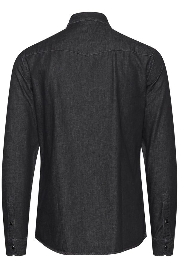 Saxon Long Sleeve Denim Shirt - Black