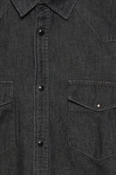 Saxon Long Sleeve Denim Shirt - Black