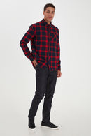 Juan Button Up Check Shirt - Racing Red