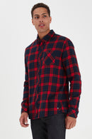 Juan Button Up Check Shirt - Racing Red