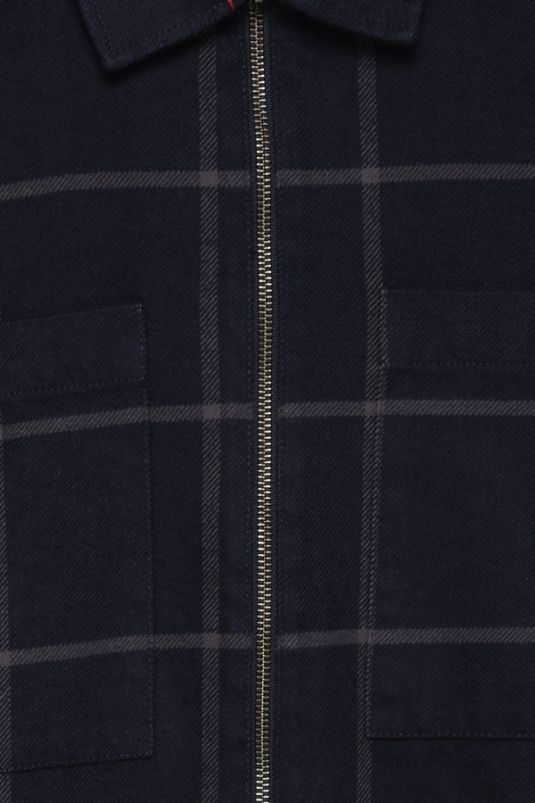 Mal Long Sleeve Check Shirt - Insignia Blue
