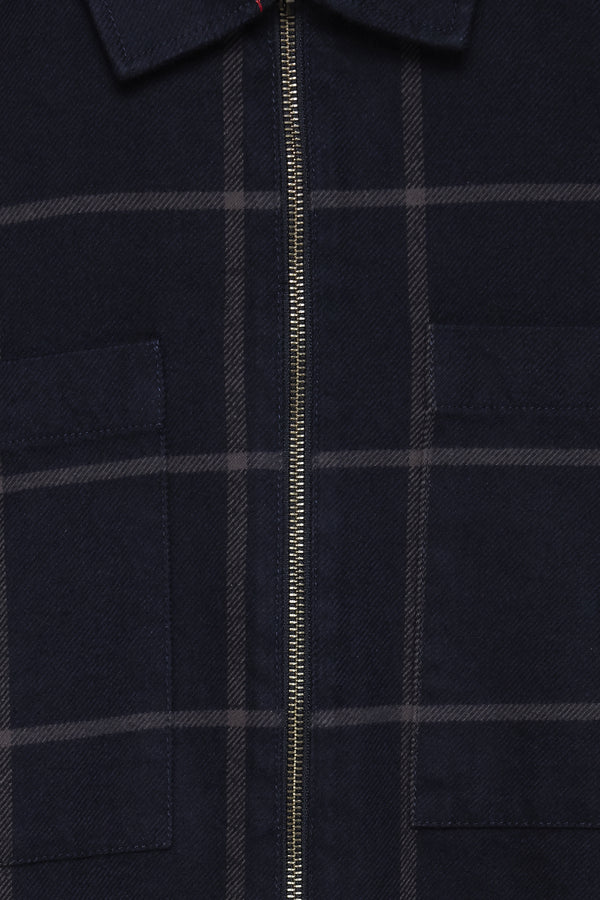 Mal Long Sleeve Check Shirt - Insignia Blue