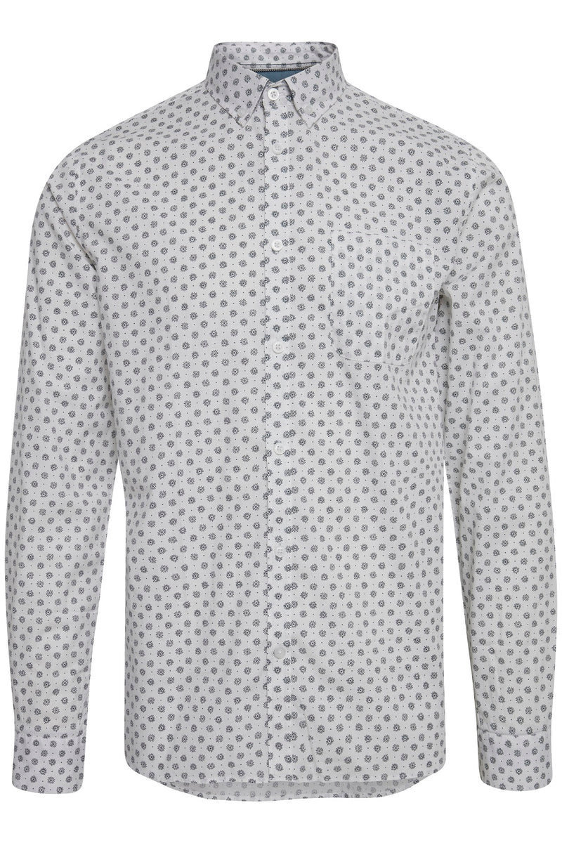 Reef Long Sleeve Print Shirt - White