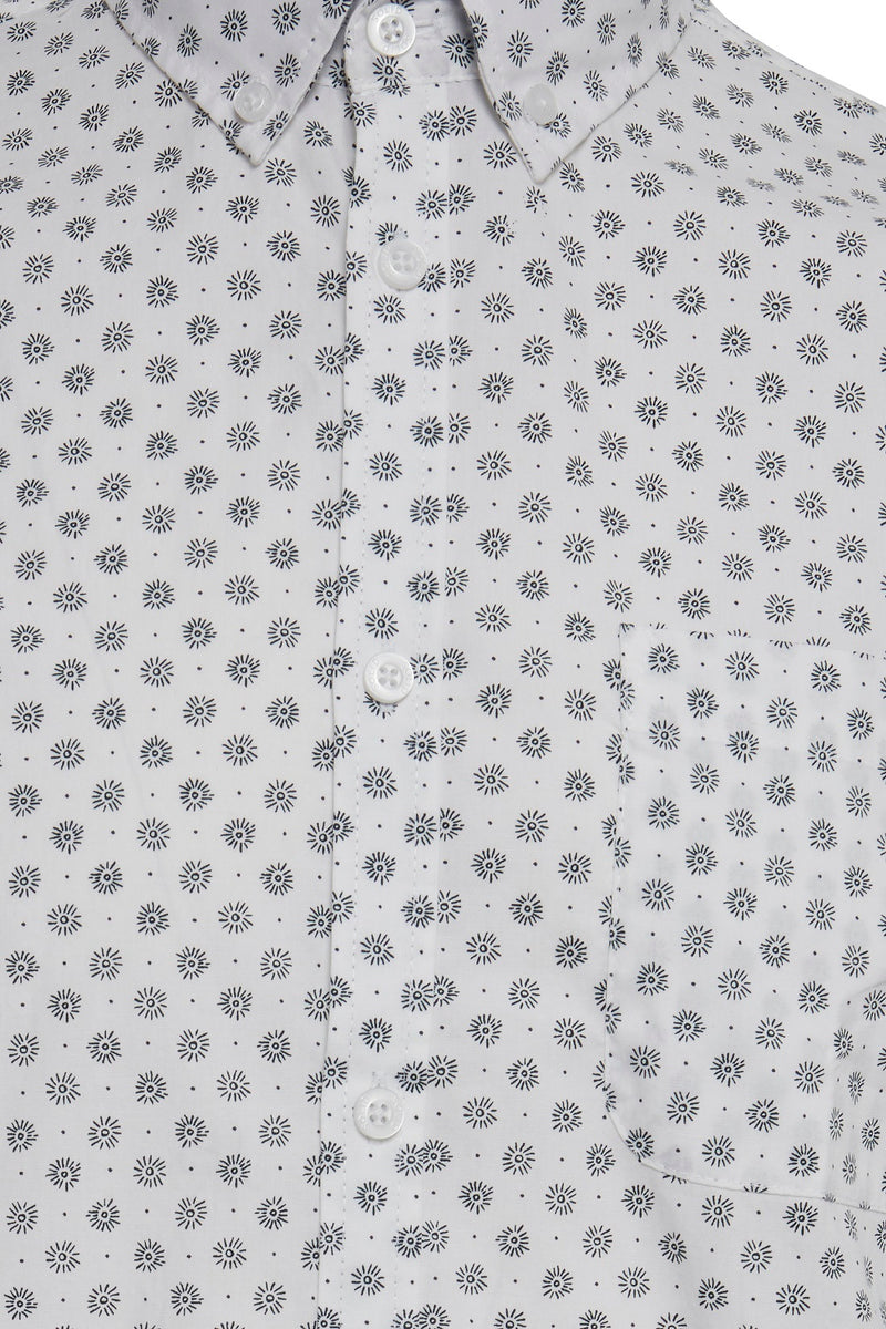 Reef Long Sleeve Print Shirt - White