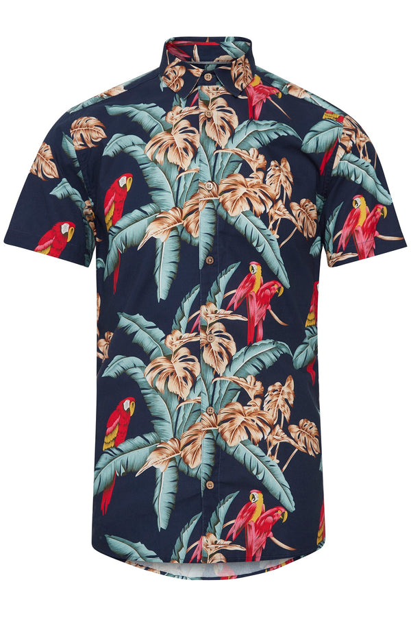 Raju Short Sleeve Print Shirt - Insignia Blue