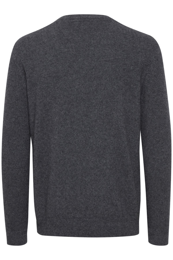 Vaughn Crew Neck Jumper - Grey Melange