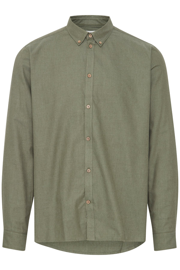 Pete LS Shirt - Dusty Olive Melange