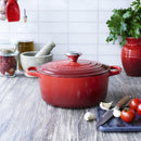 Signature Cast Iron Round Casserole 20cm - Cerise