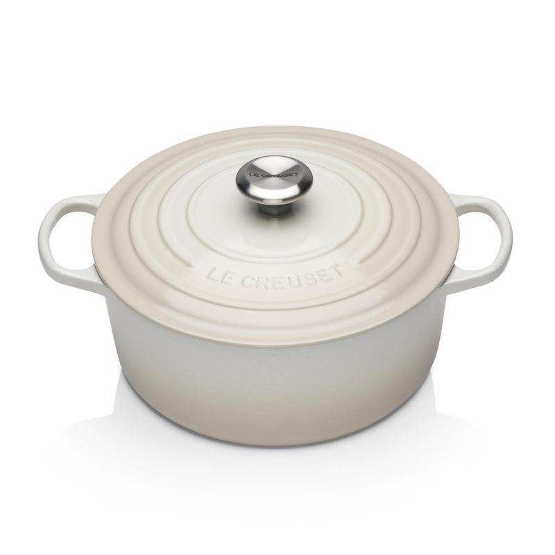 Signature Cast Iron Round Casserole 24cm - Meringue