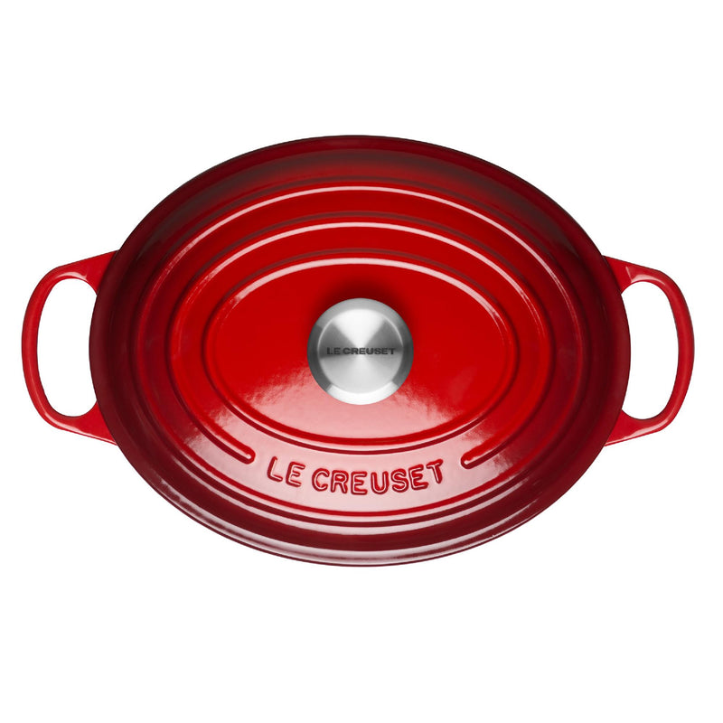 Signature Cast Iron Oval Casserole 29cm - Cerise