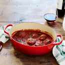 Signature Cast Iron Oval Casserole 27cm - Cerise