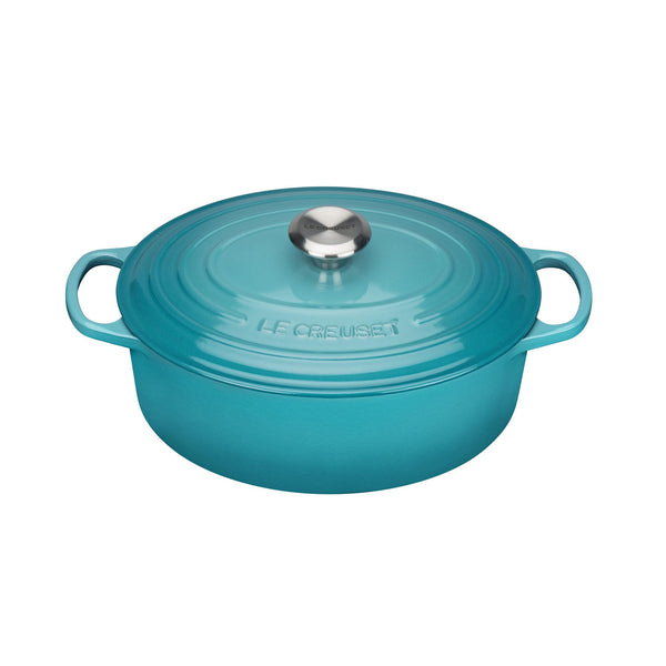 Signature Cast Iron Oval Casserole 27cm - Teal