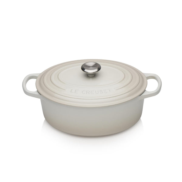Signature Cast Iron Oval Casserole 27cm - Meringue