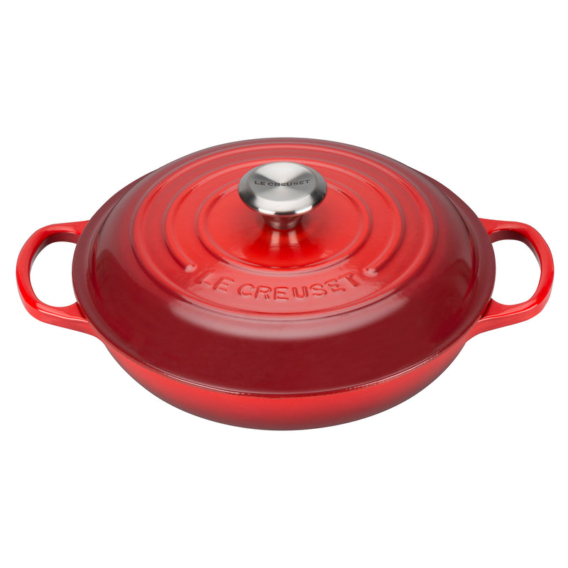 Signature Cast Iron Shallow Casserole 30cm - Cerise