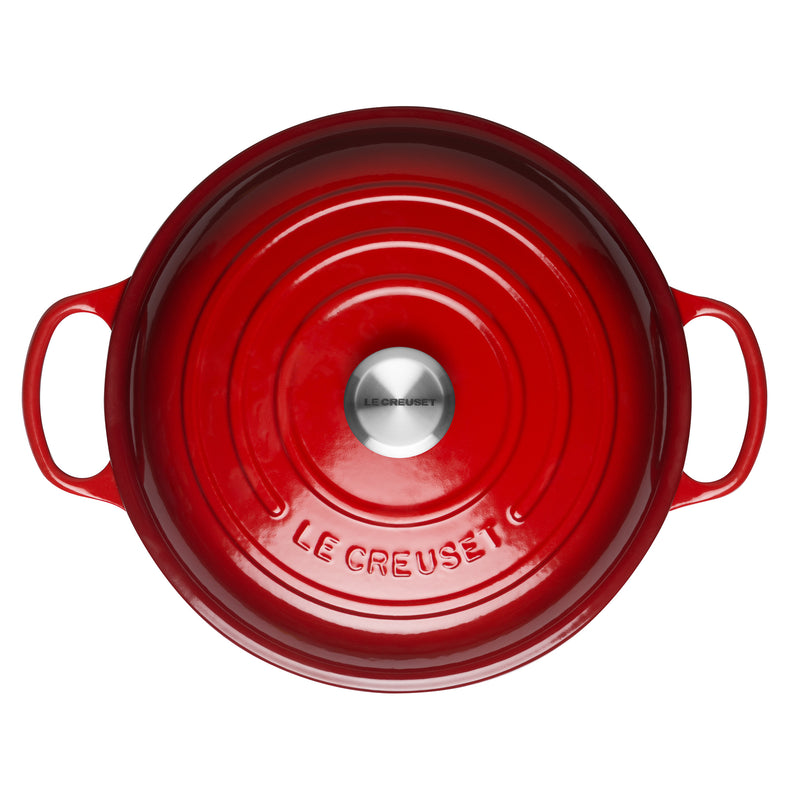 Signature Cast Iron Shallow Casserole 30cm - Cerise