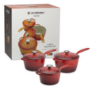 Signature Cast Iron Saucepan Set - Cerise