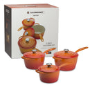 Signature Cast Iron Saucepan Set - Volcanic