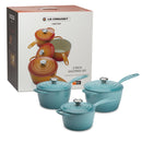 Signature Cast Iron Saucepan Set - Teal