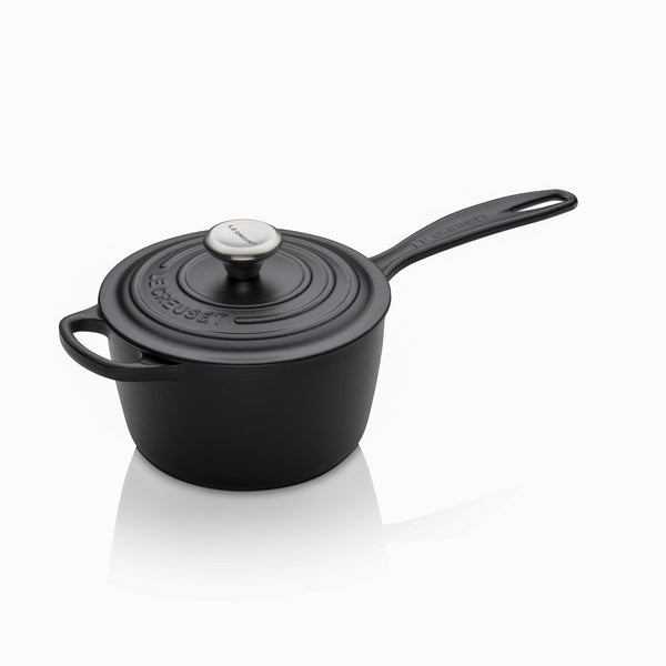 Signature Cast Iron Saucepan 16cm - Satin Black