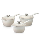Signature Cast Iron Saucepan Set - Meringue