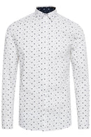 Tegan Print Long Sleeve Shirt - White