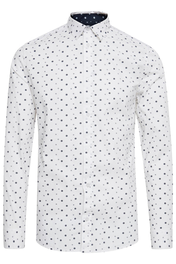 Tegan Print Long Sleeve Shirt - White