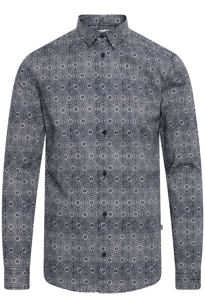 Tau Print Long Sleeve Shirt - Insignia Blue