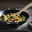 32cm Cast Iron Wok - Satin Black