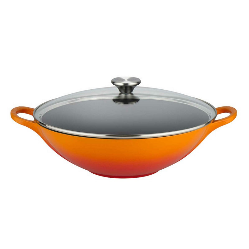 32cm Cast Iron Wok - Volcanic