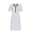Button Placket Nightdress - Silver Grey