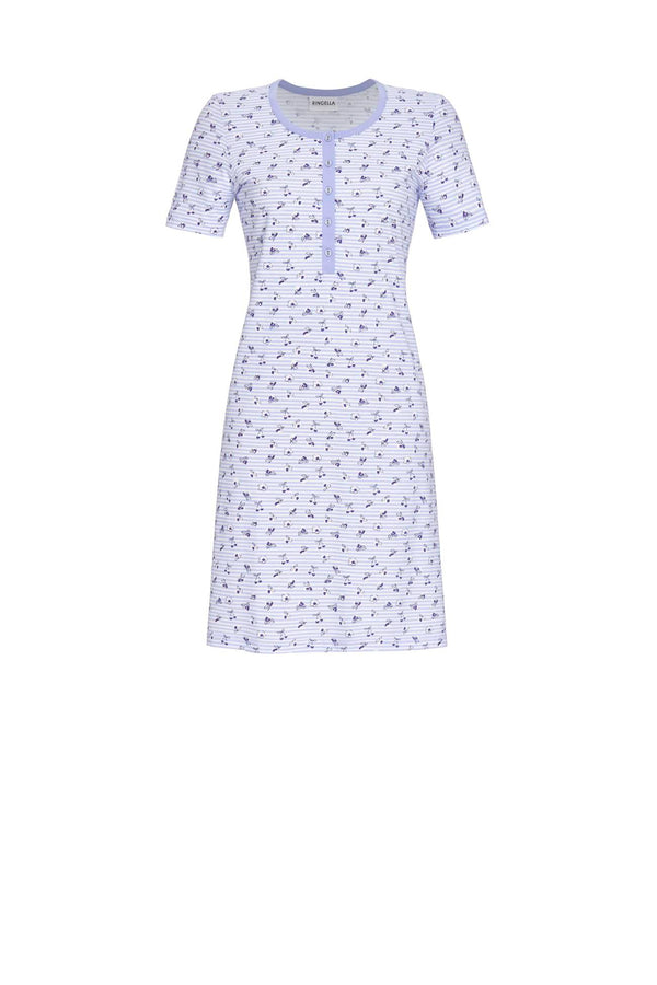 Button Placket Nightdress - Ciel