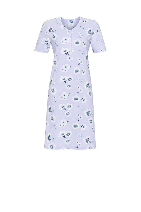 Button Placket Nightdress - Hyacinth