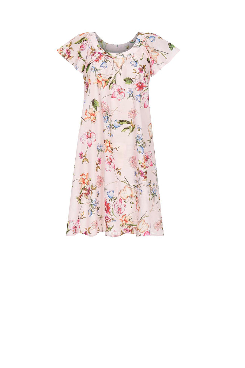 Floral Design Nightdress - Bright Orchid