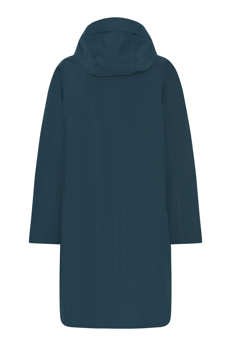 Long Rain Coat - Dark Blue Green