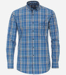 Casual Button Down Check Shirt - Blue