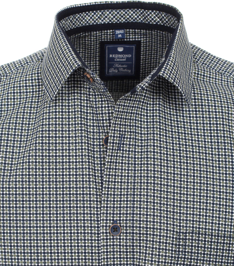 Casual Button Down Print Shirt - Green