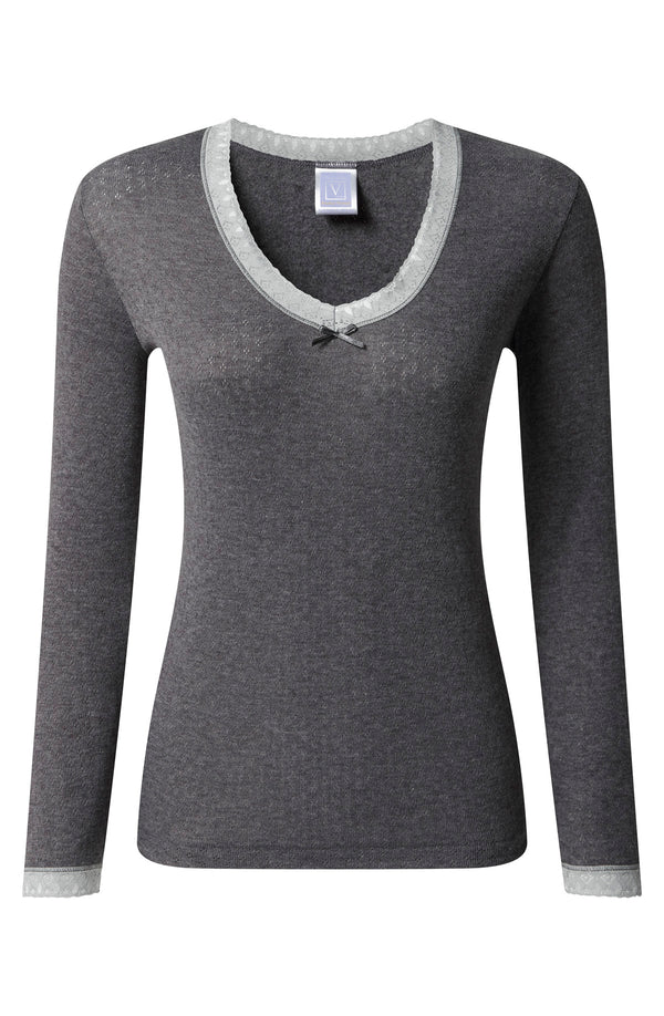 Thermal Long Sleeve Top - Silver