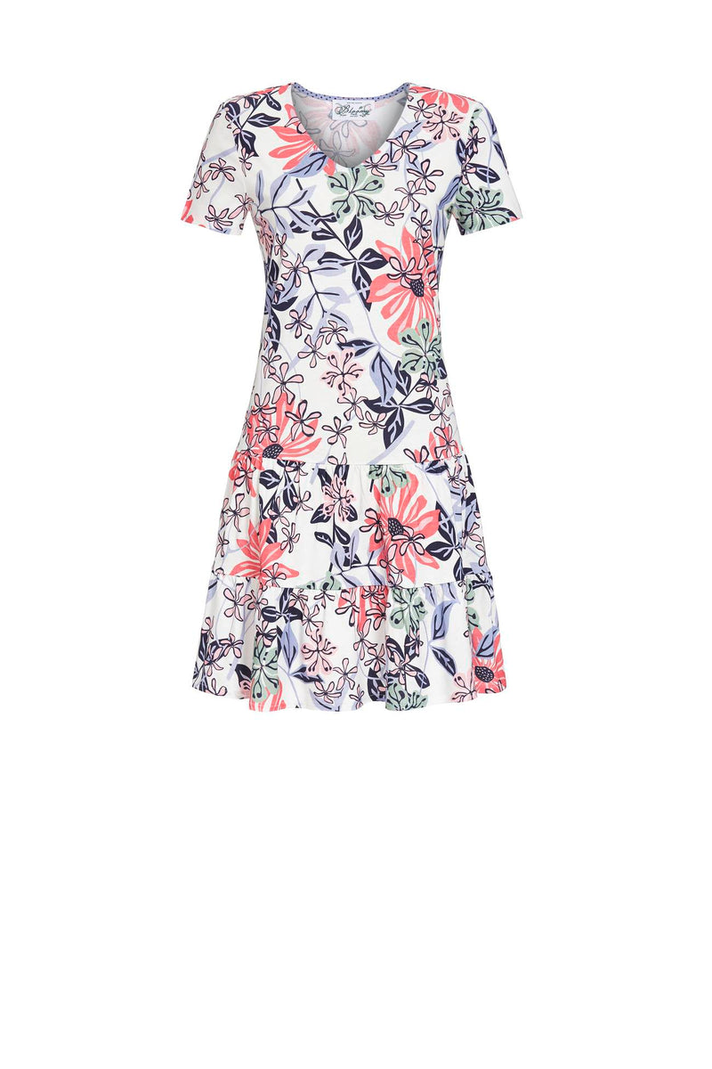 V Neck Nightdress - Milky Blue