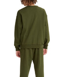 Red Tab Round Neck Sweater - Mossy Green