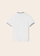 Short Sleeve Mao Collar Polo - White