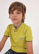 Short Sleeve Mao Collar Polo - Neon Yellow