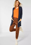 Cosy Hooded Cardigan - Deep Blue