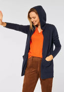 Cosy Hooded Cardigan - Deep Blue