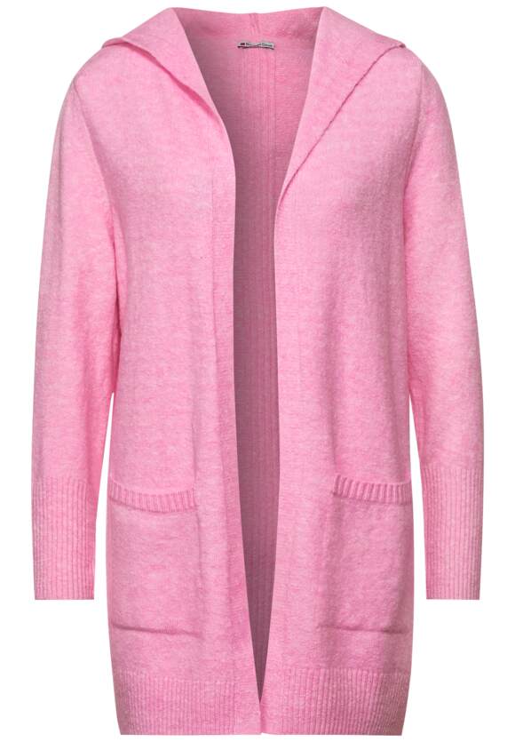 Hooded Cardigan - Intense Poppy Rose